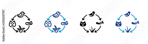 Photos Food Chain Web icon with multiple style collection