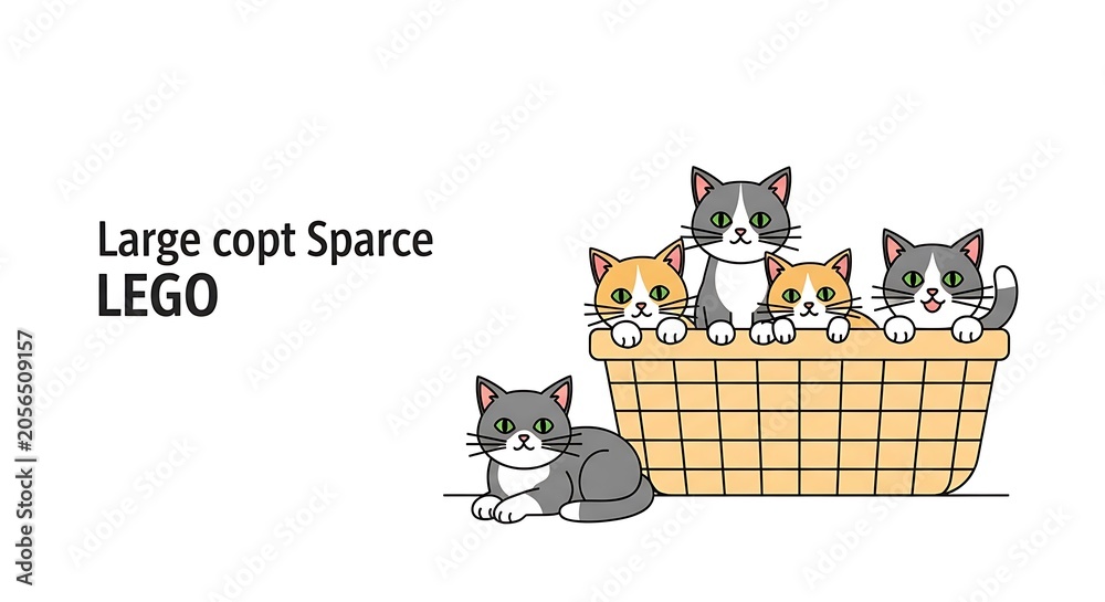 Naklejka premium LEGO cats sitting in basket toy.