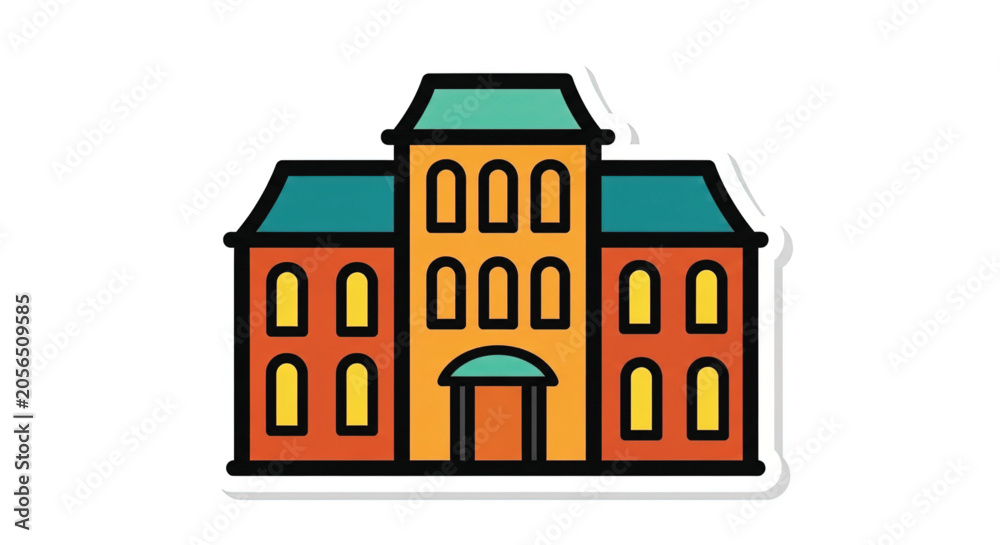 Obraz premium Colorful illustration of a building.