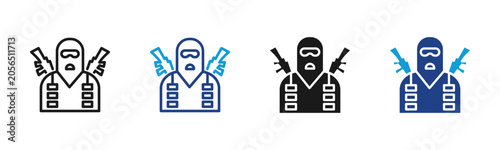 Obraz na płótnie Terrorism Web icon with multiple style collection