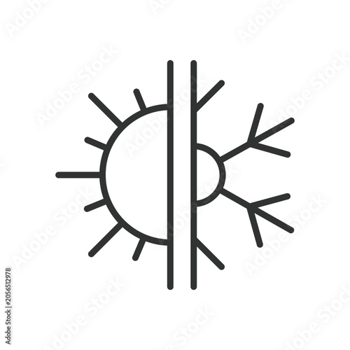 Foto Thermal insulation, icon in line design