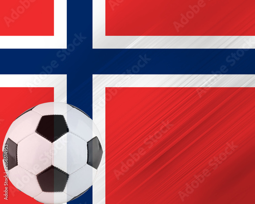 Norwegian flag with soccer ball