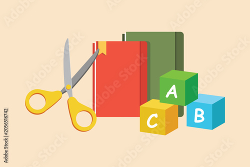 School equipment concept. Colored flat graphic vector illustration isolated.