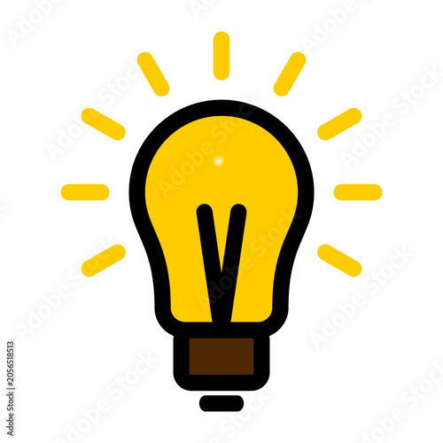 Glowing Yellow Light Bulb Icon Symbol of Idea and Innovation
