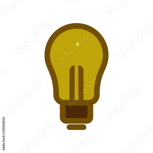 Golden Light Bulb Vector Icon Symbol of Creative Idea and Solution
