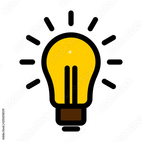 Glowing Yellow Light Bulb Icon Symbol of Idea and Innovation
