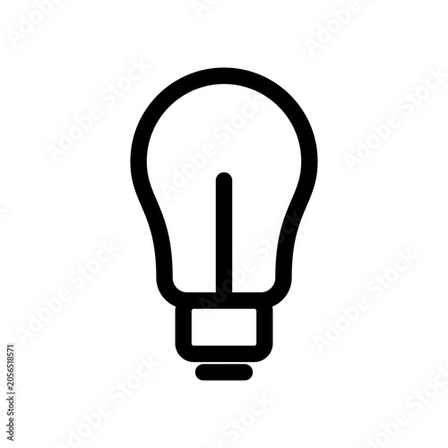 Minimalist Light Bulb Outline Icon Symbol of Idea and Creativity
