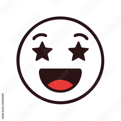 Excited Emoji with Star Eyes
