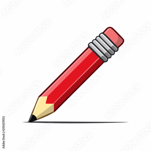 Red Pencil with Eraser Drawing a Line