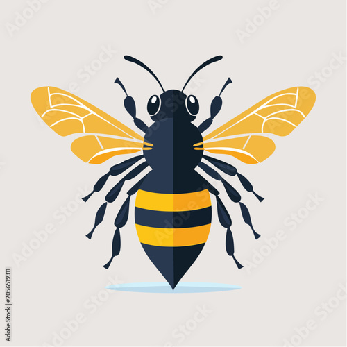 Stylized Flat Design Bee Illustration