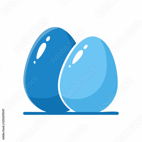 Two Blue Easter Eggs