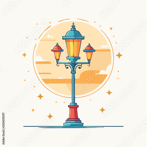 Vintage Street Lamp Illustration