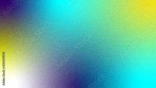 Foto Gradient background displays a smooth transition of vibrant blue, cyan, and yellow hues with a subtle grainy texture that offers significant space for any text