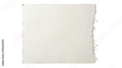 Foto Rough torn edge of textured off-white paper, isolated on transparent background