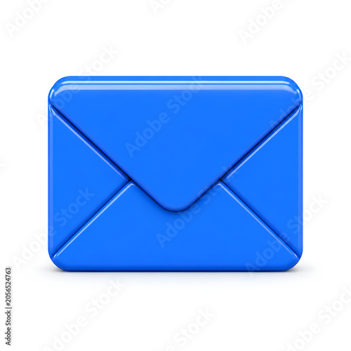 Blue 3D Envelope Icon for Email and Messaging