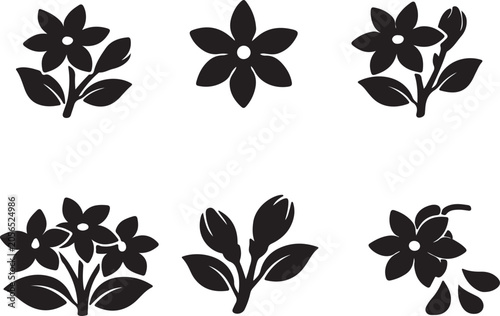 White Jasmine Icon – Vector Illustration