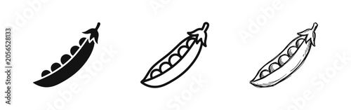 Foto Pea pod icon set