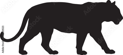 Black silhouette illustrations of a Tiger