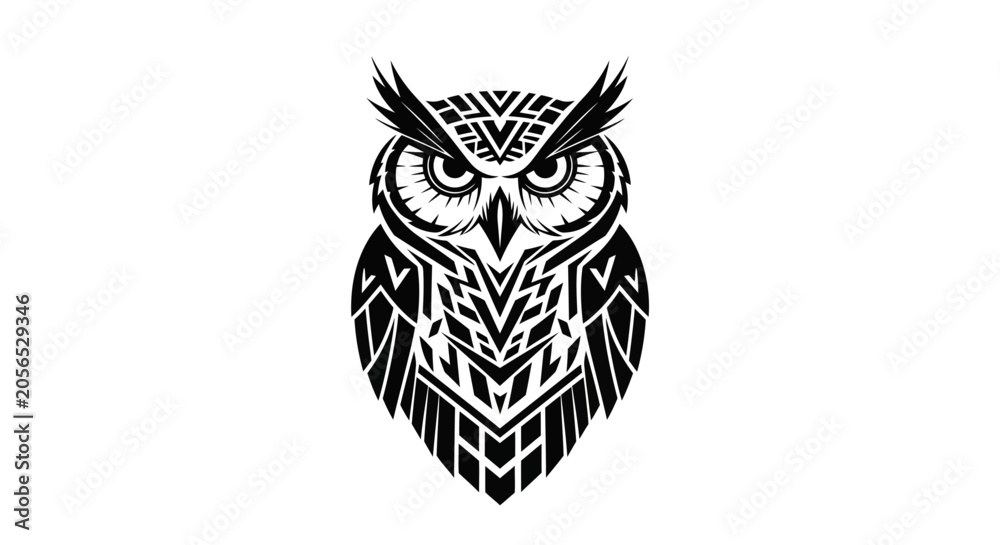 Fototapeta premium Detailed illustration of an owl head.