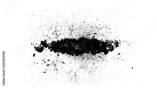 Foto Burnt Ash Texture: A close-up, abstract view of burnt ash creating a textured pattern, suggestive of destruction and aftermath