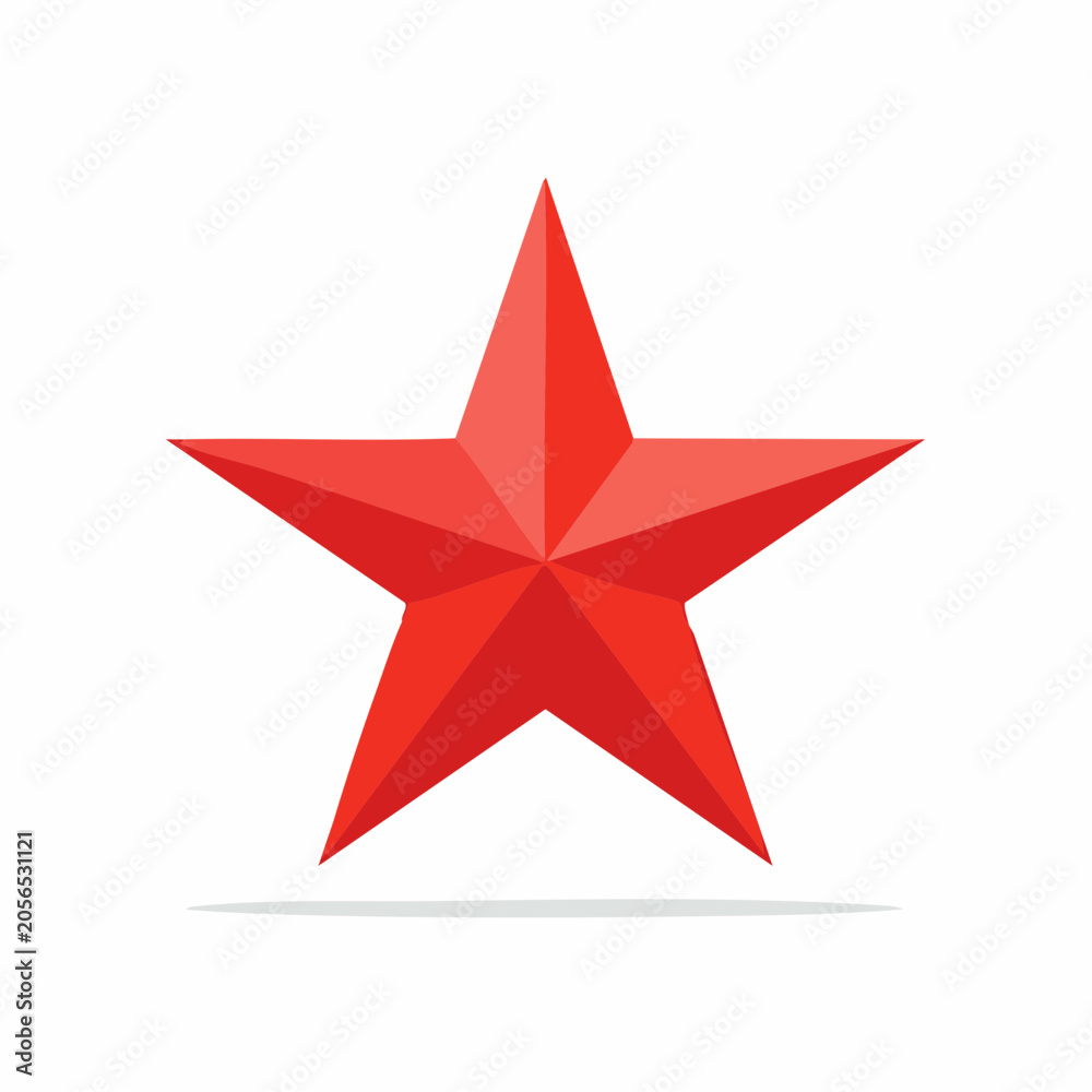 Fototapeta premium Red Five-Pointed Star Icon