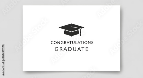 Graduation Celebration Card with Congratulations Message and Cap Illustration