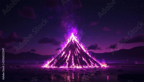Customizable graphic featuring a festive bonfire scene.