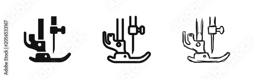 Konstfotografi Sewing Machine Needle and Presser Foot Icon Set for Tailoring and Crafting Proje