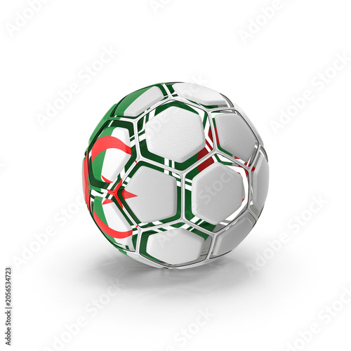 Football ball with green red and white national flag colors, sports tournament design, international team and championship concept