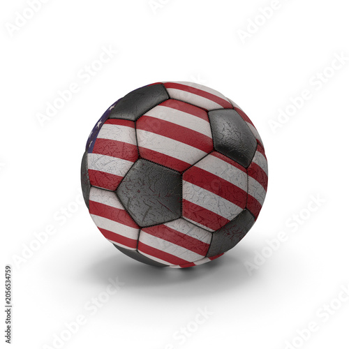 Football ball with red white and grey national flag pattern, sports tournament design, international team and championship concept