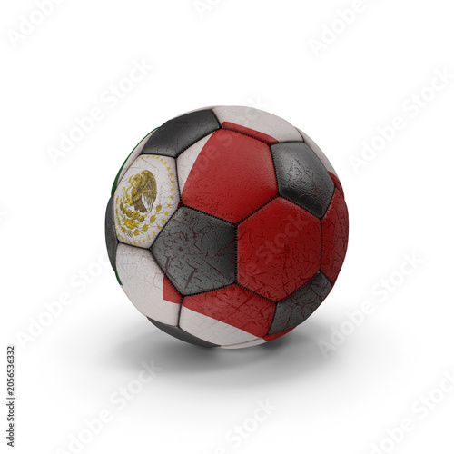 Saudi Arabia football ball with green and white flag colors, national team sports design and tournament concept