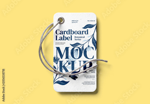 Paper Hang Tag Mockup with Cable Loop