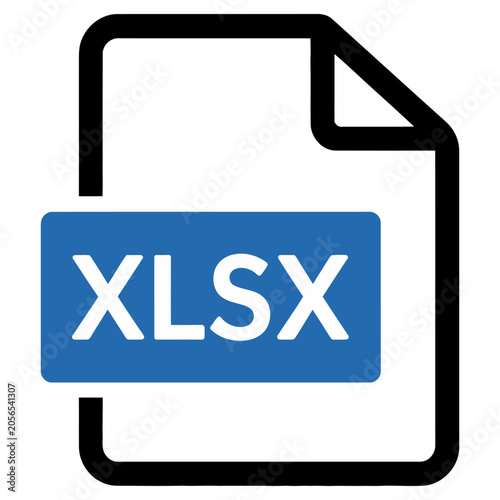 Vector icon representing an xlsx file, symbolizing spreadsheets, data analysis, financial reports, and microsoft excel documents.