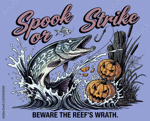 Fotografi Halloween fishing graphic