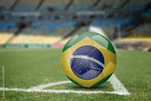 Brazil Soccer Ball On The Soccer Field