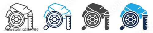 Valokuva mineralogy icon set multiple concept