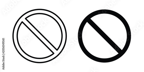 Forbidden icon modern line style, Solid filled vectors set