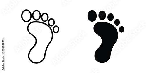 Fotografi Foot icon modern line style, Solid filled vectors set