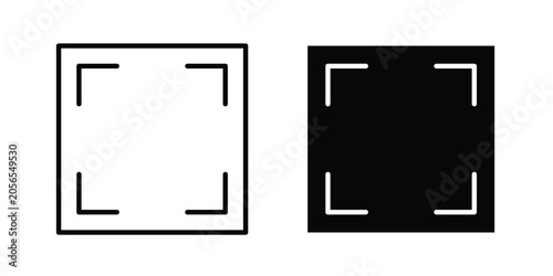 Photos Full size icon modern line style, Solid filled vectors set