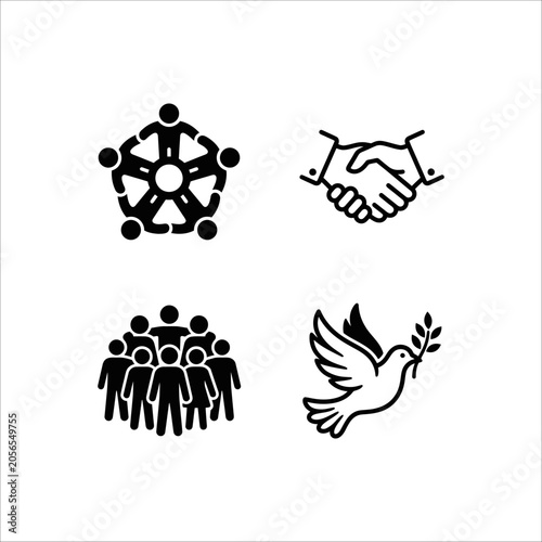Vector tribal tattoo design set with Celtic knot tree, heart, sun, leaf and nature symbols