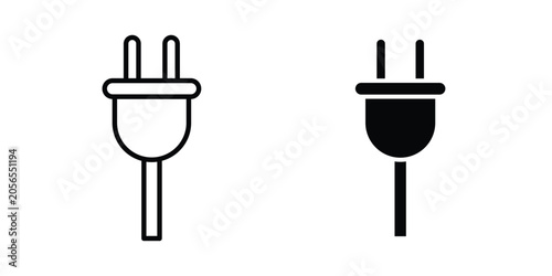 Obraz na plátně Plug icon modern line style, Solid filled vectors set