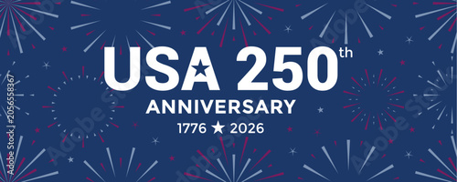 USA anniversary 250 years happy Independence Day firework vector illustration