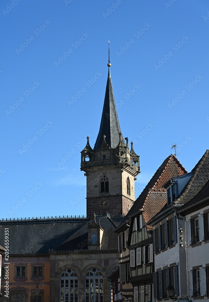 Fototapeta premium Kappelturm in Obernai, Elsass