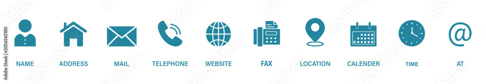 Photos Contact icon set