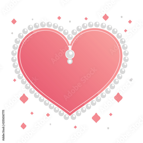 Minimalist heart with diamond gemstone vector