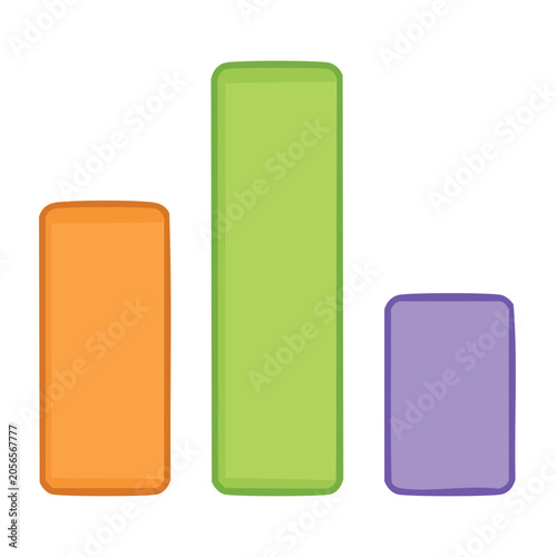 Three colored 3D cylinders on white background