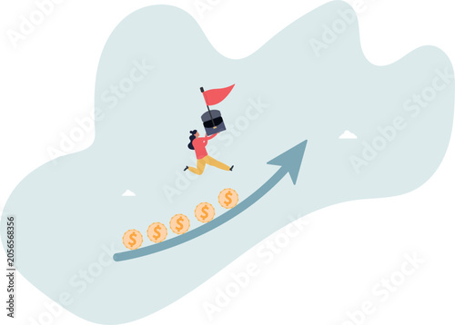 Photos Investment profit and earning, stock market growth or fund flow depend on interest rate and inflation concept