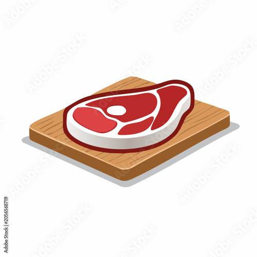 Raw steak on a wooden cutting board