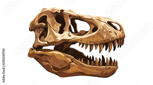 Fotografía Fossilized Brown Tyrannosaurus Rex Skull