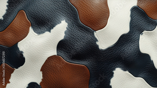brown, black and white abstract wave pattern motif background. Cowhide wave pattern texture 